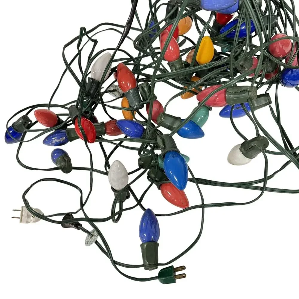 Vintage Christmas String Multi Lights Set Of 2 Strands Xmas Decor C9? READ - HBN